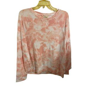 Women's Tie Dye Pull over Sweater - Ditto's Pink Large